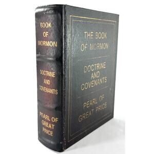 Book of Mormon Doctrine Covenants Pearl of Great Price Wooden Trinket Box